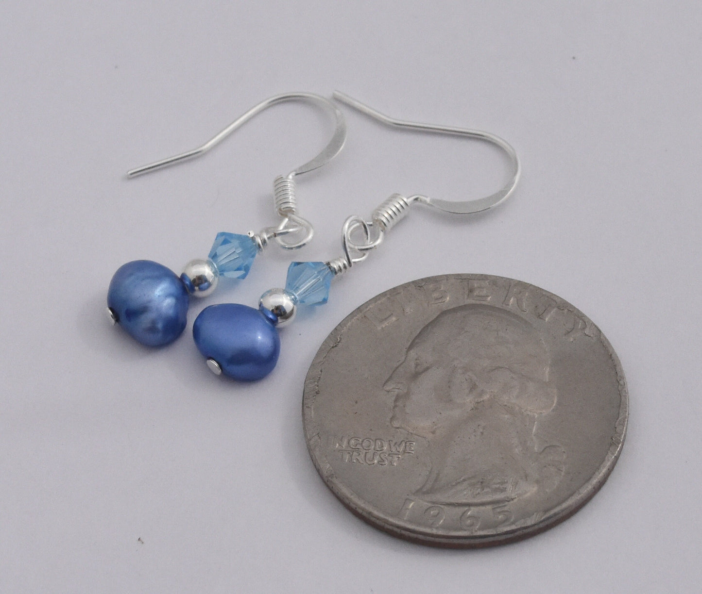 Blue Pearl Drop Earrings