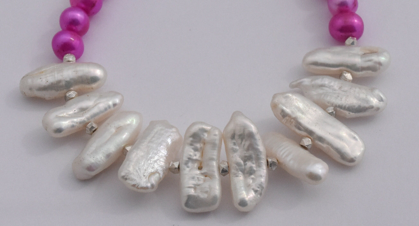 Pink Stick Pearl Bracelet