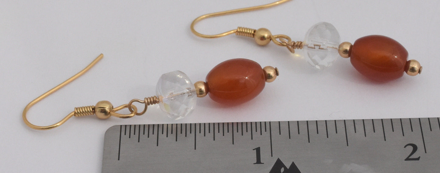 Carnelian Gold Plated Earrings