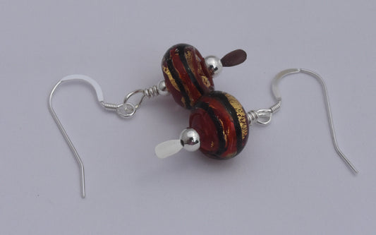 Red Lampwork Earrings