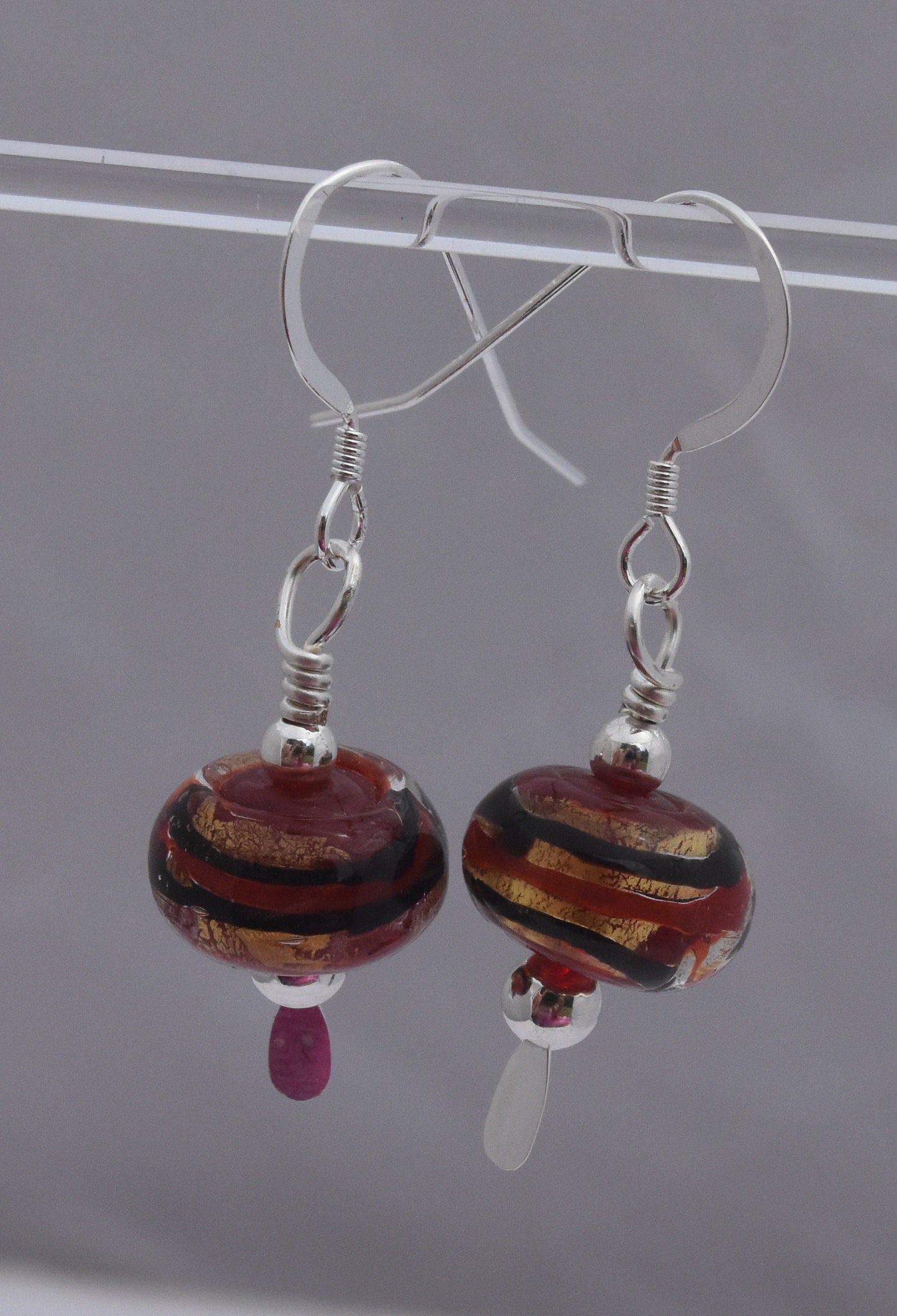 Red Lampwork Earrings