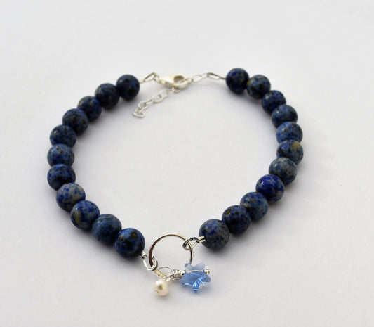 Sodalite Charm Ankle Bracelet