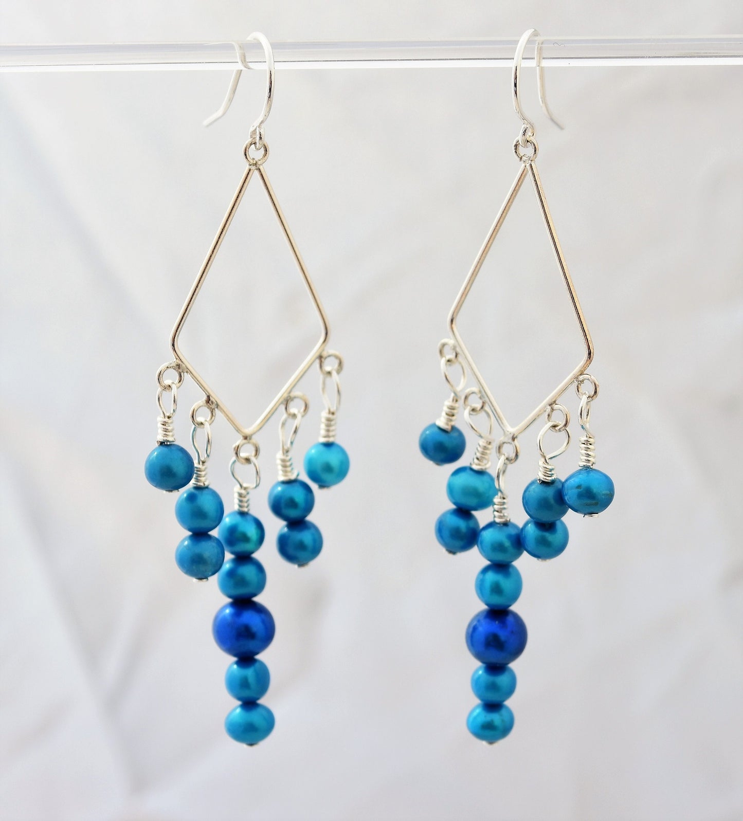 Pearl Sterling Silver Chandelier Earrings