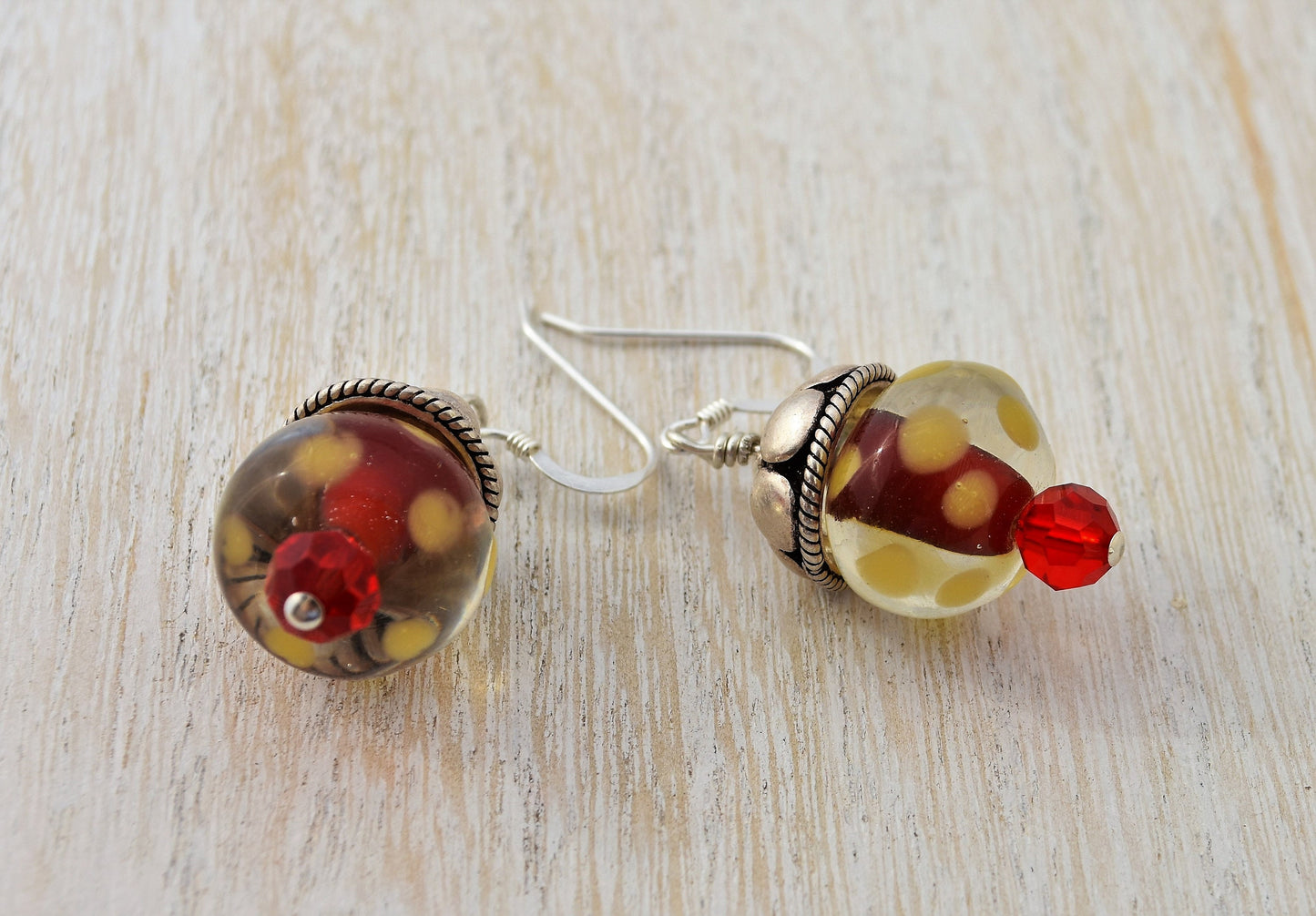 Red Lampwork Earrings