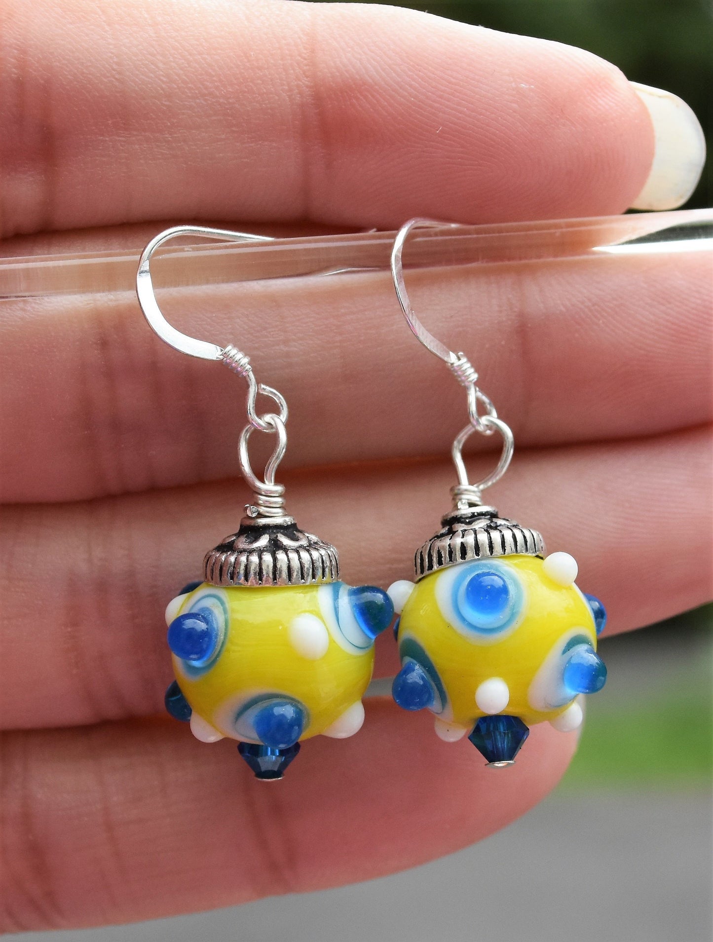 Bumpy Handmade Lampwork Earrings