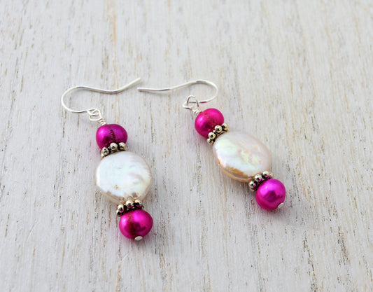 Pink Freshwater Pearl Earrings
