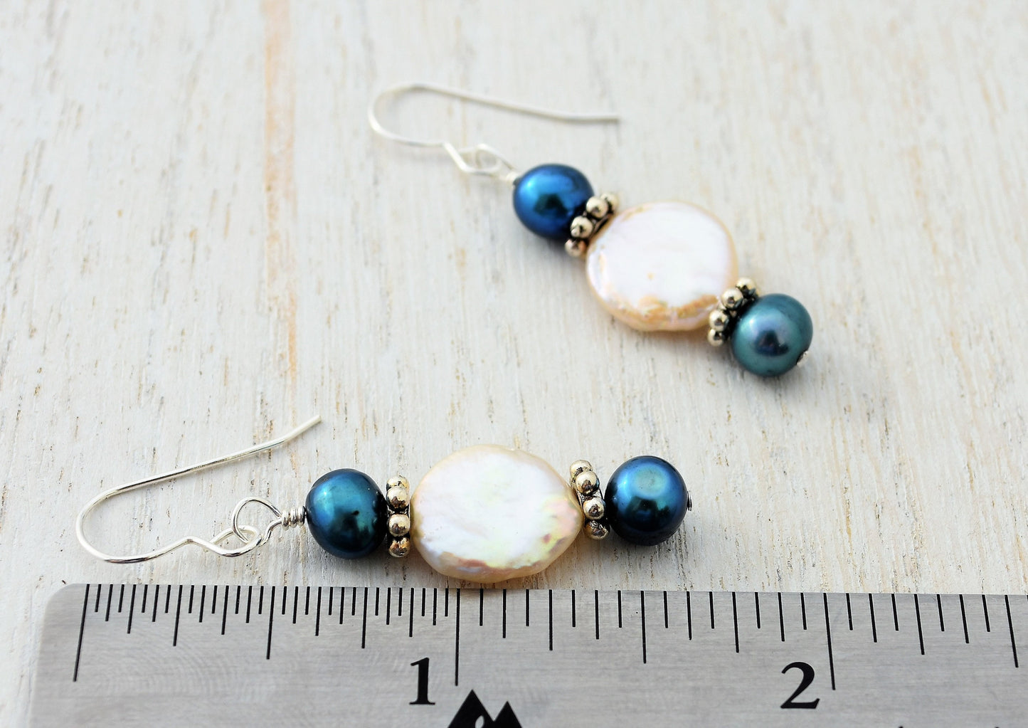 Mountain Blue Freshwater Pearl Earrings