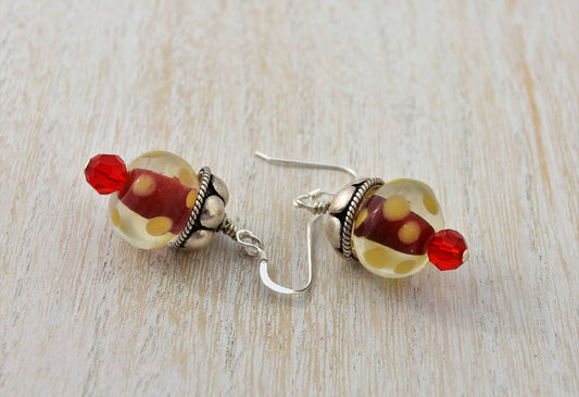 Red Lampwork Earrings