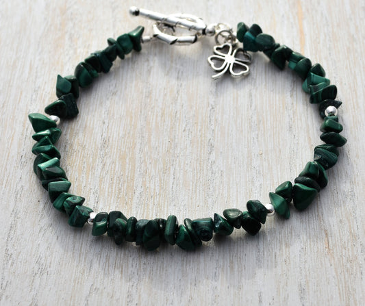 Malachite Shamrock Bracelet