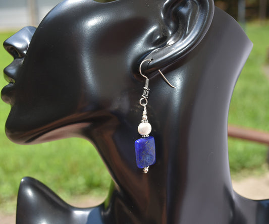 Lapis Lazuli Sterling Silver Dangle Earrings