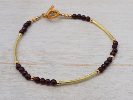 Minimalist Garnet Bracelet
