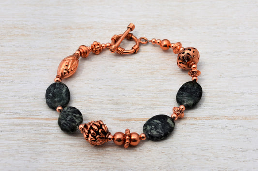 Agate and Copper Bracelet