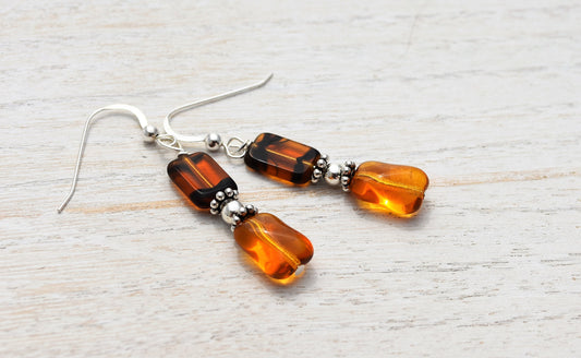 Tortoiseshell Glass Earrings