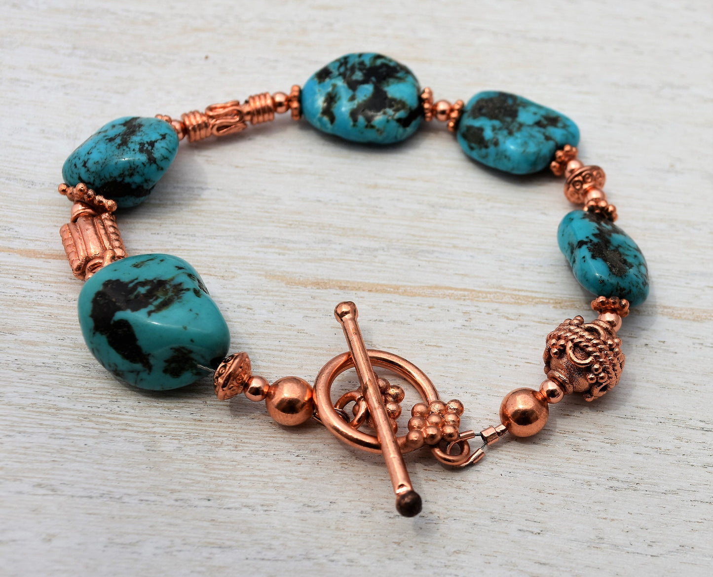 Turquoise and Copper Bracelet