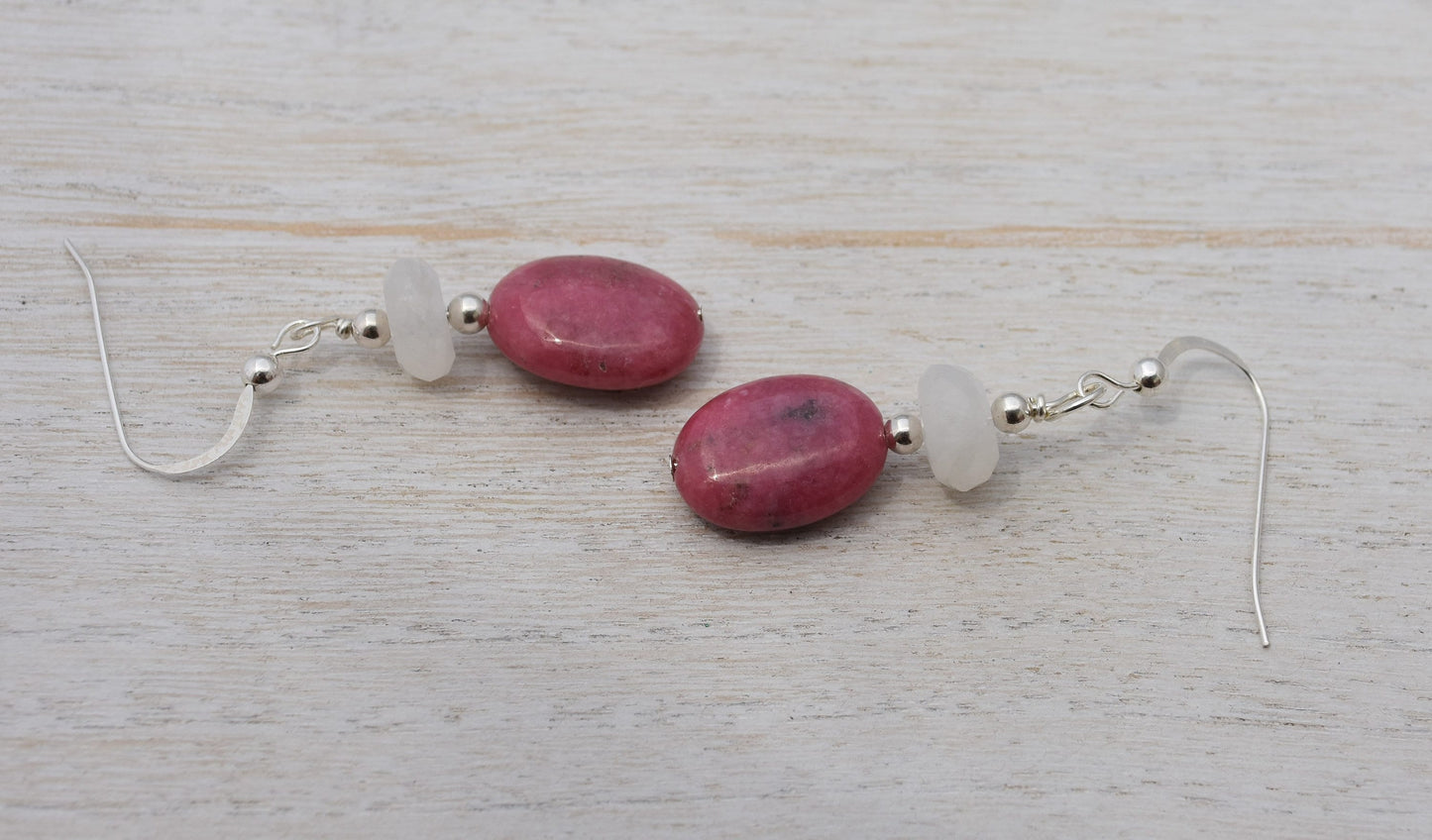 Moonstone Rhodochrosite Earrings