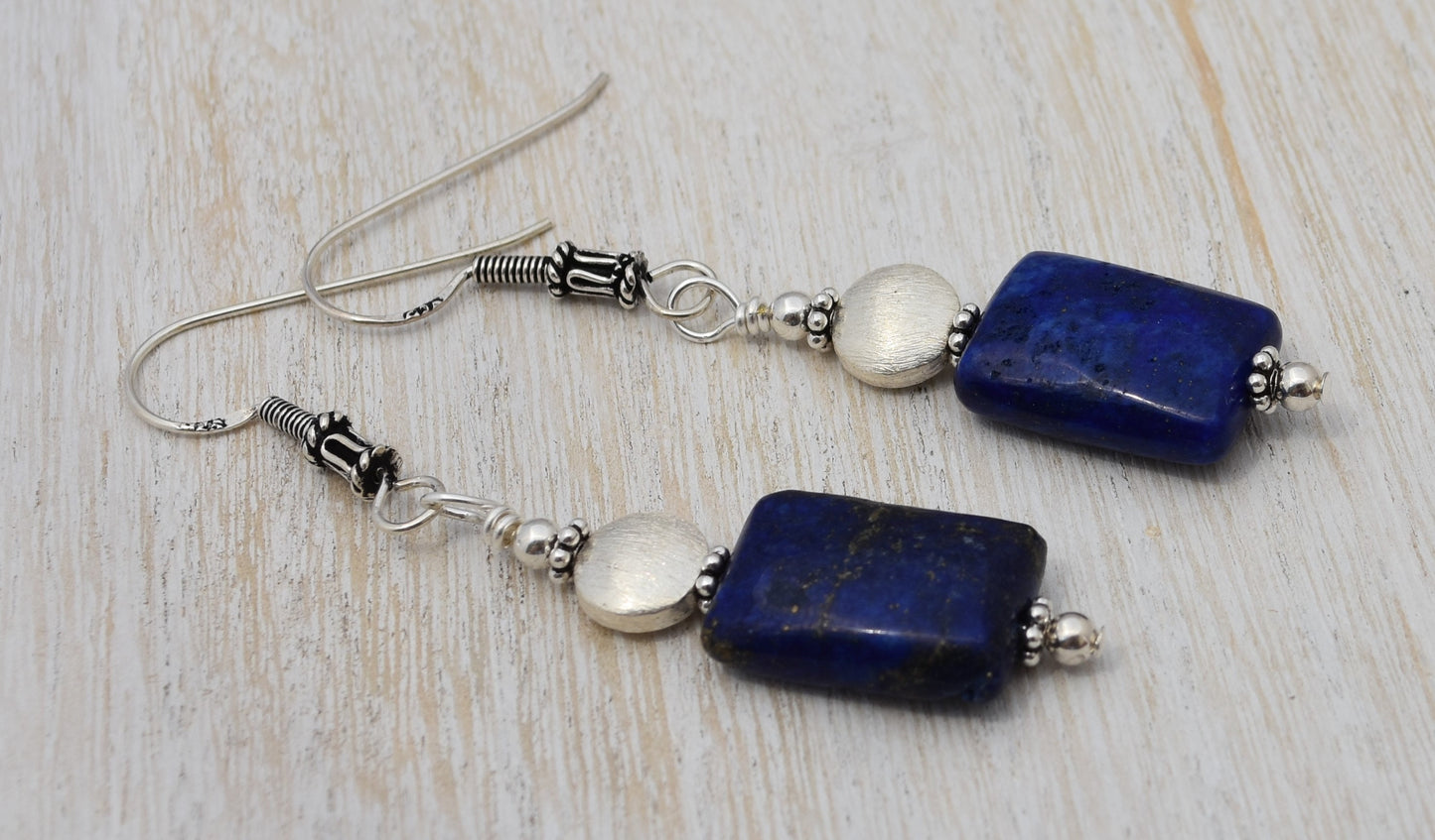Lapis Lazuli Sterling Silver Dangle Earrings