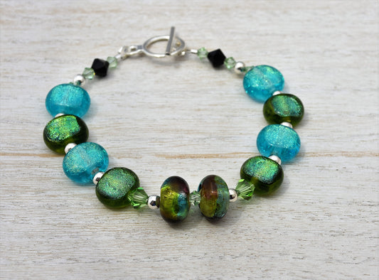 Dichroic Glass and Lampwork Bracelet