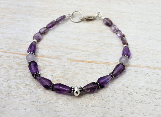 Amethyst and Sterling Silver Bracelet
