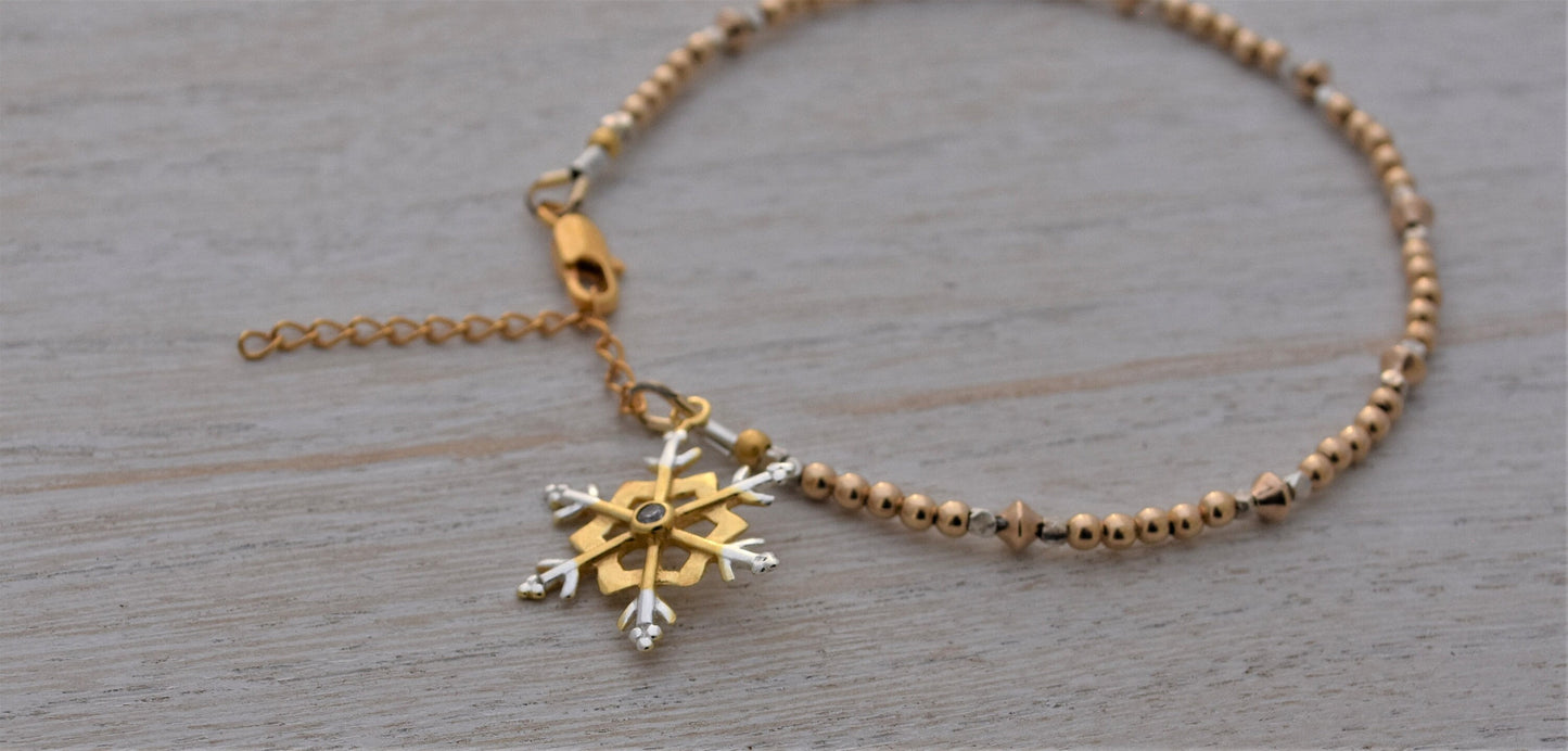 Gold and Silver Snowflake Bracelet