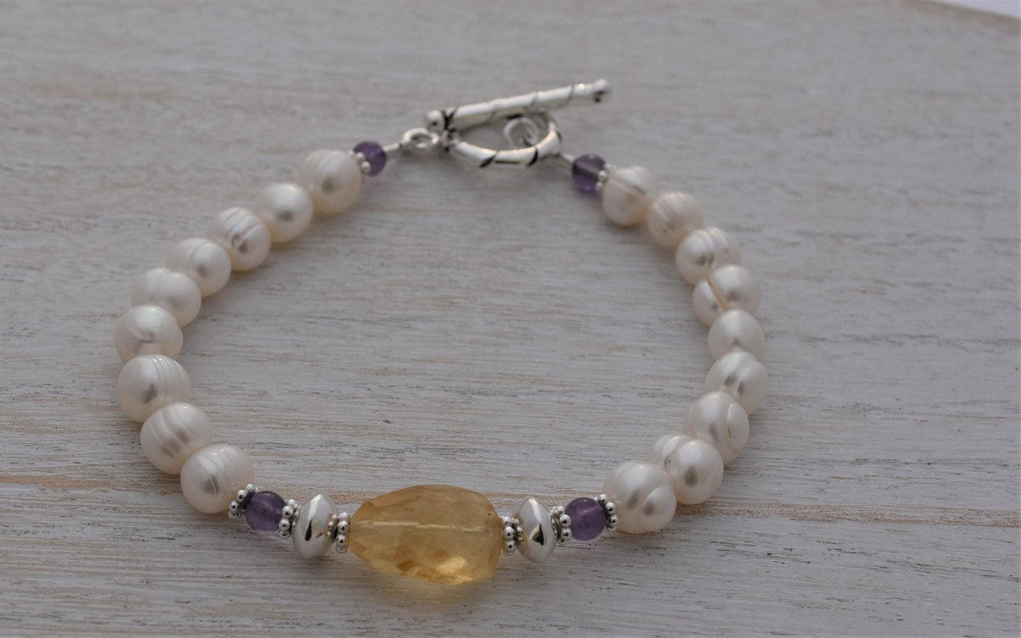 Citrine Pearl Bracelet
