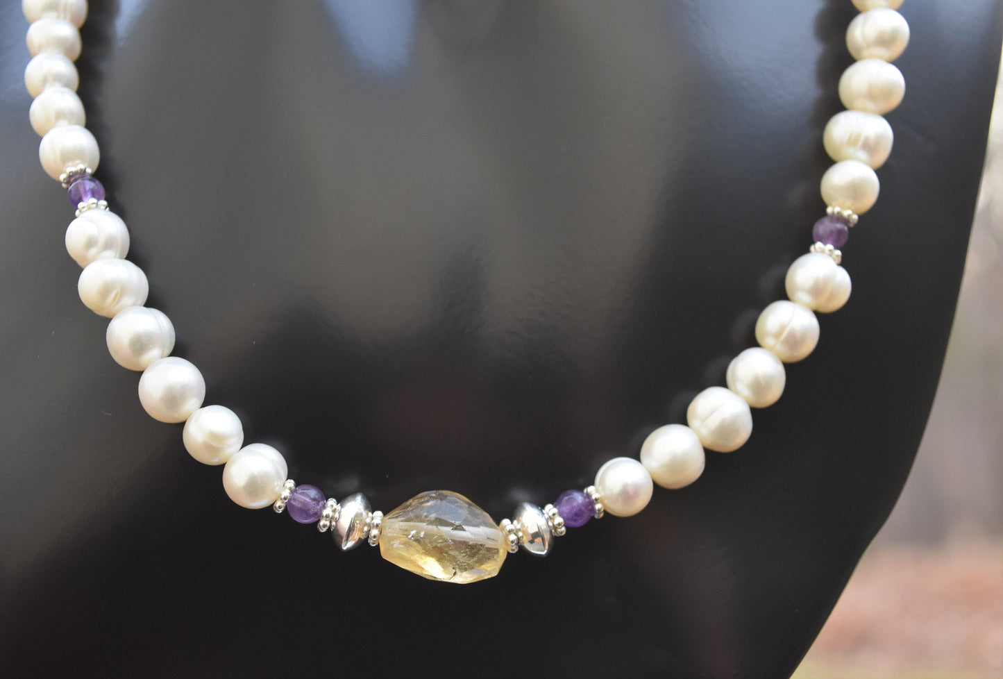 Citrine and Pearl Necklace