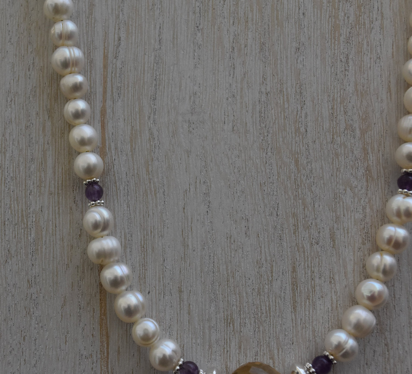 Citrine and Pearl Necklace