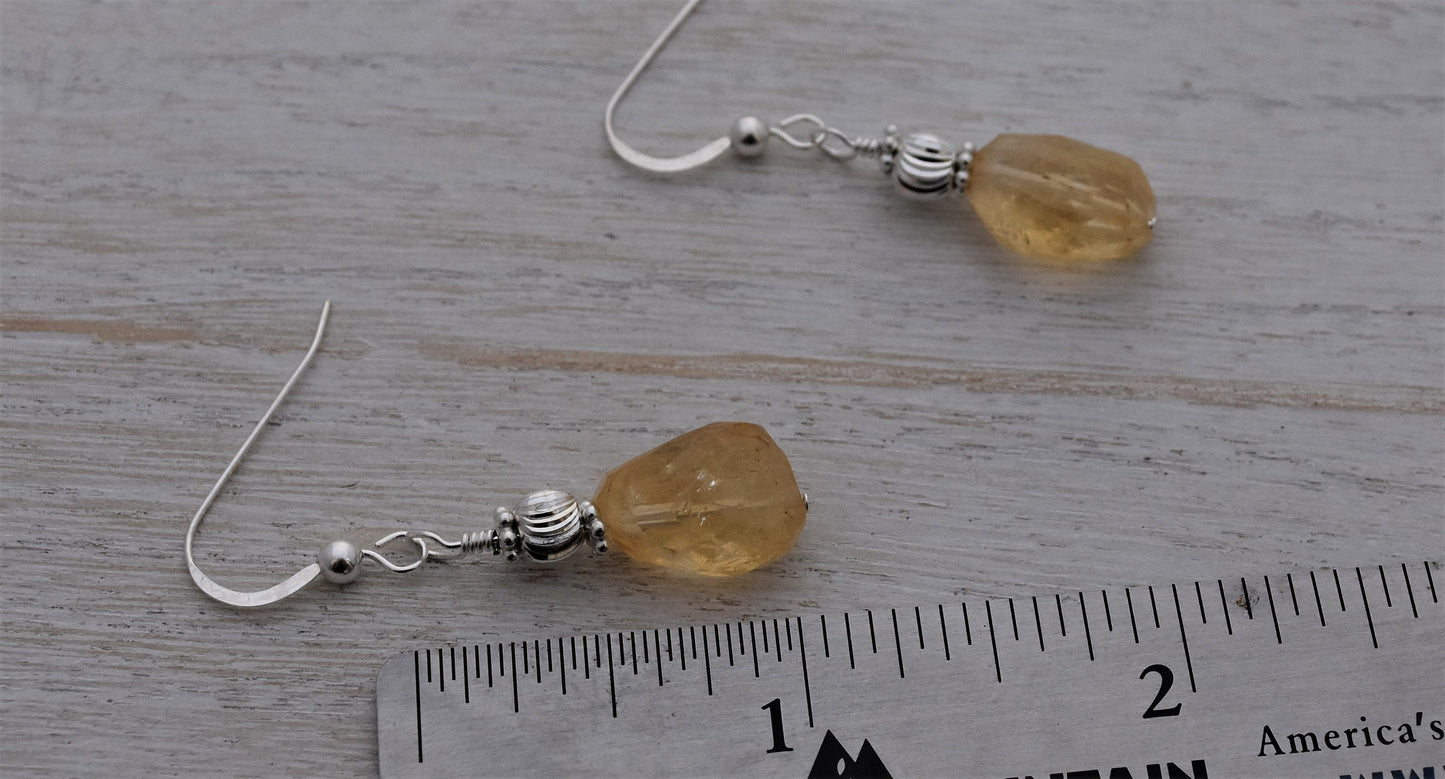 Citrine and Sterling Silver Earrings