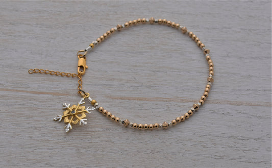 Gold and Silver Snowflake Bracelet