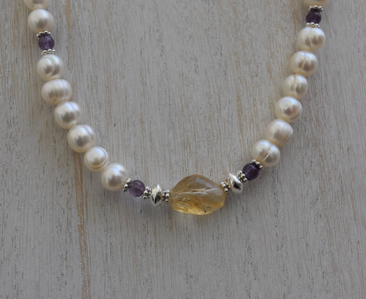 Citrine and Pearl Necklace