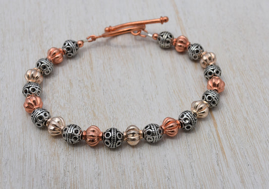 Mixed Metal Bead Bracelet