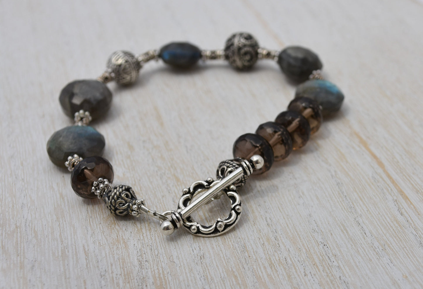 Labradorite and Smokey Topaz Bracelet