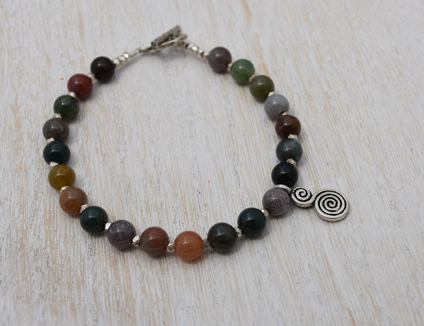 Tribal Charm Agate Beaded Bracelet