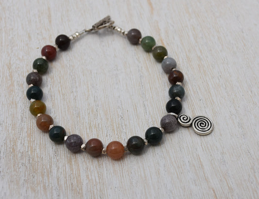 Tribal Charm Agate Beaded Bracelet