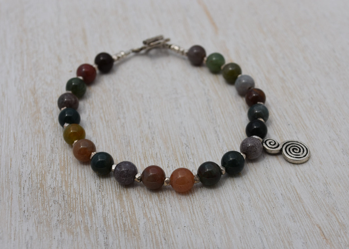 Tribal Charm Agate Beaded Bracelet