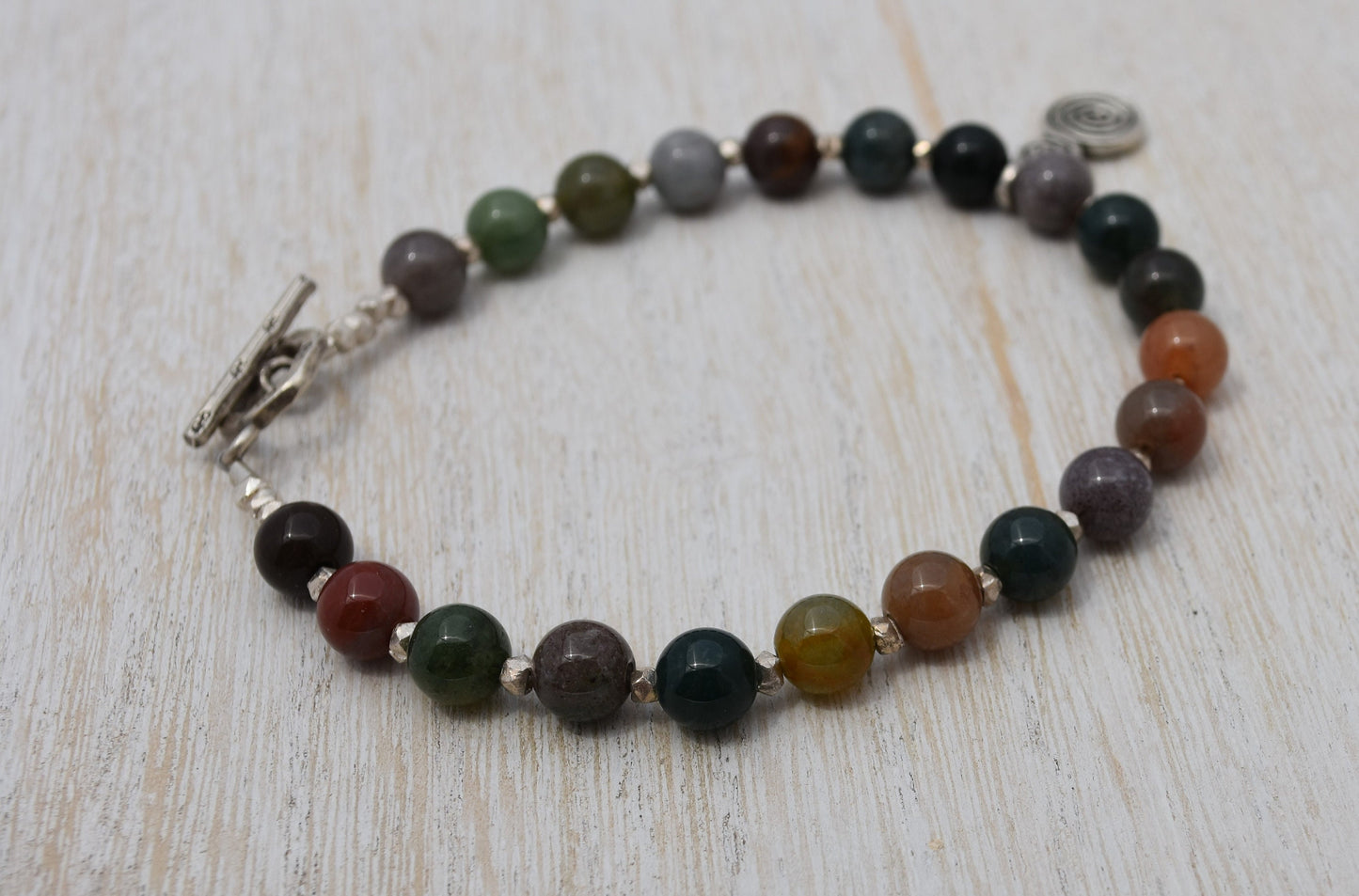 Tribal Charm Agate Beaded Bracelet