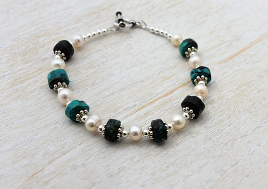 Turquoise and Pearl Bracelet
