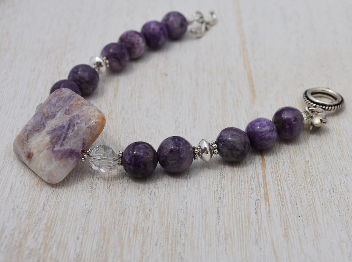 Charoite Bead Bracelet