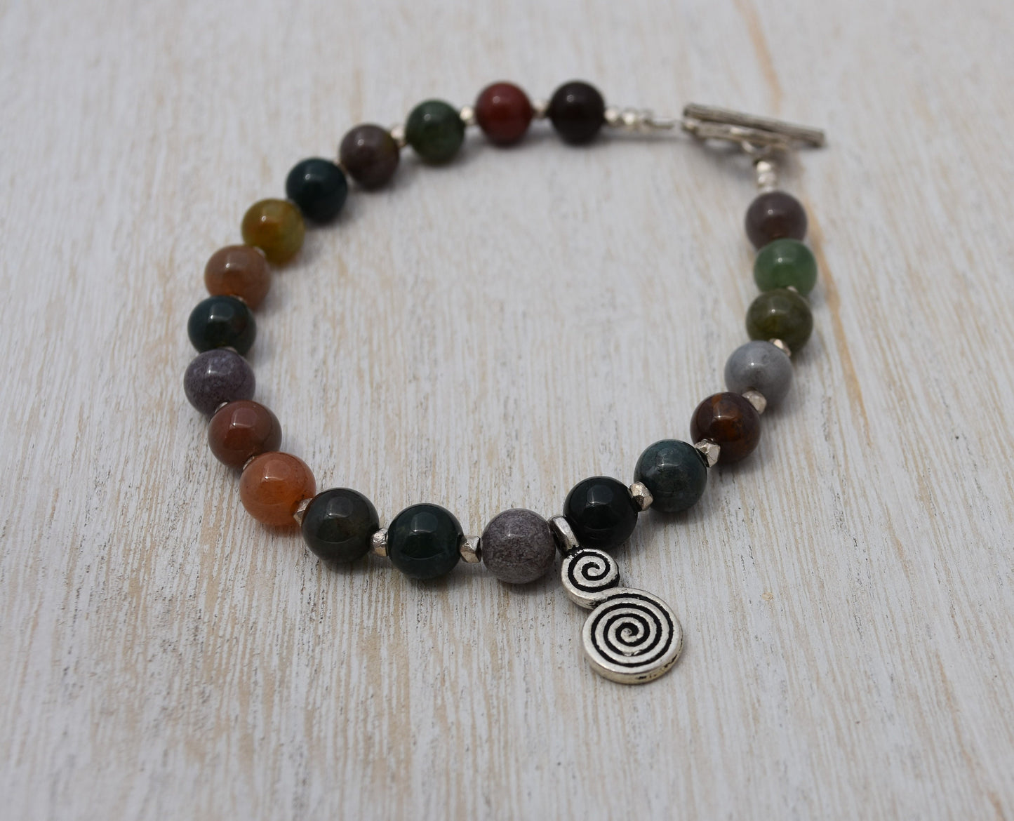 Tribal Charm Agate Beaded Bracelet