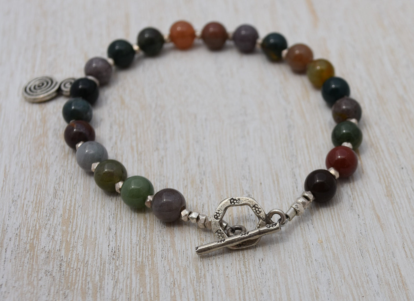 Tribal Charm Agate Beaded Bracelet