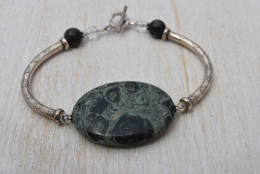 Kambaba Jasper Silver Bracelet