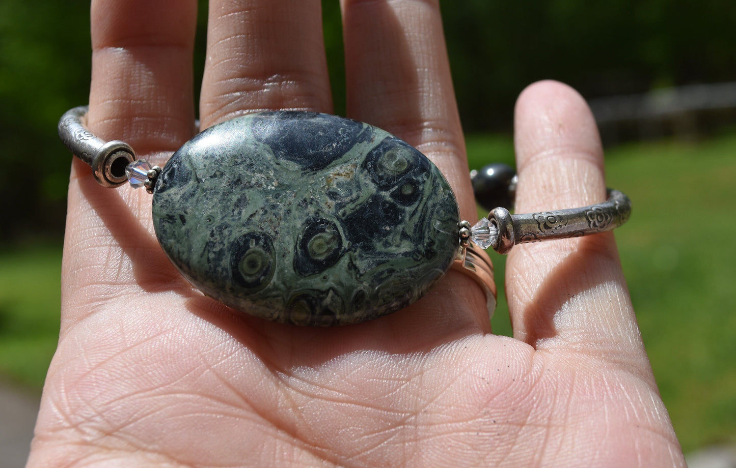 Kambaba Jasper Silver Bracelet