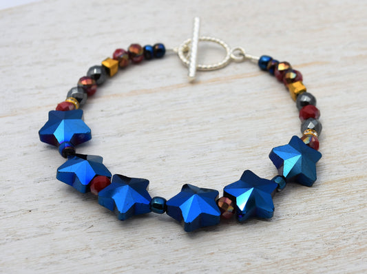 Red White and Blue Stars Bracelet