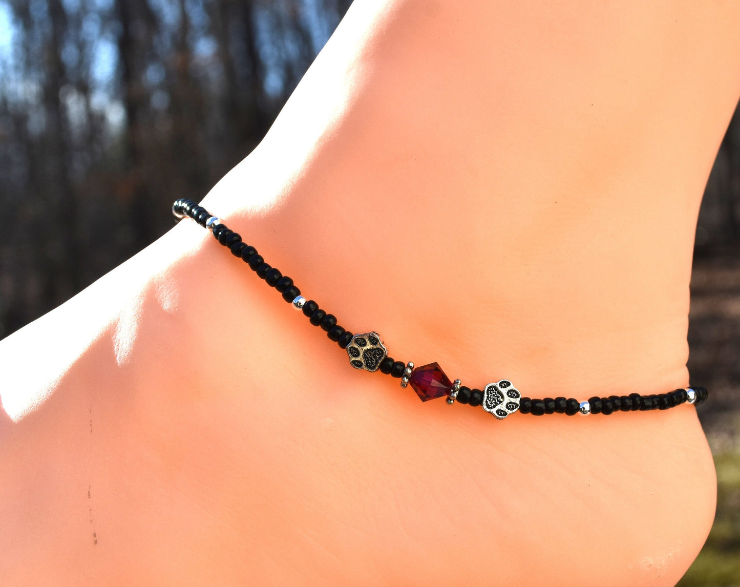 Dog Birthstone Ankle Bracelet