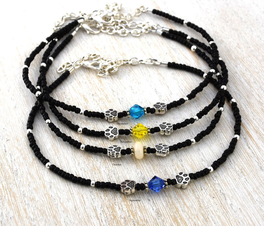 Dog Birthstone Ankle Bracelet