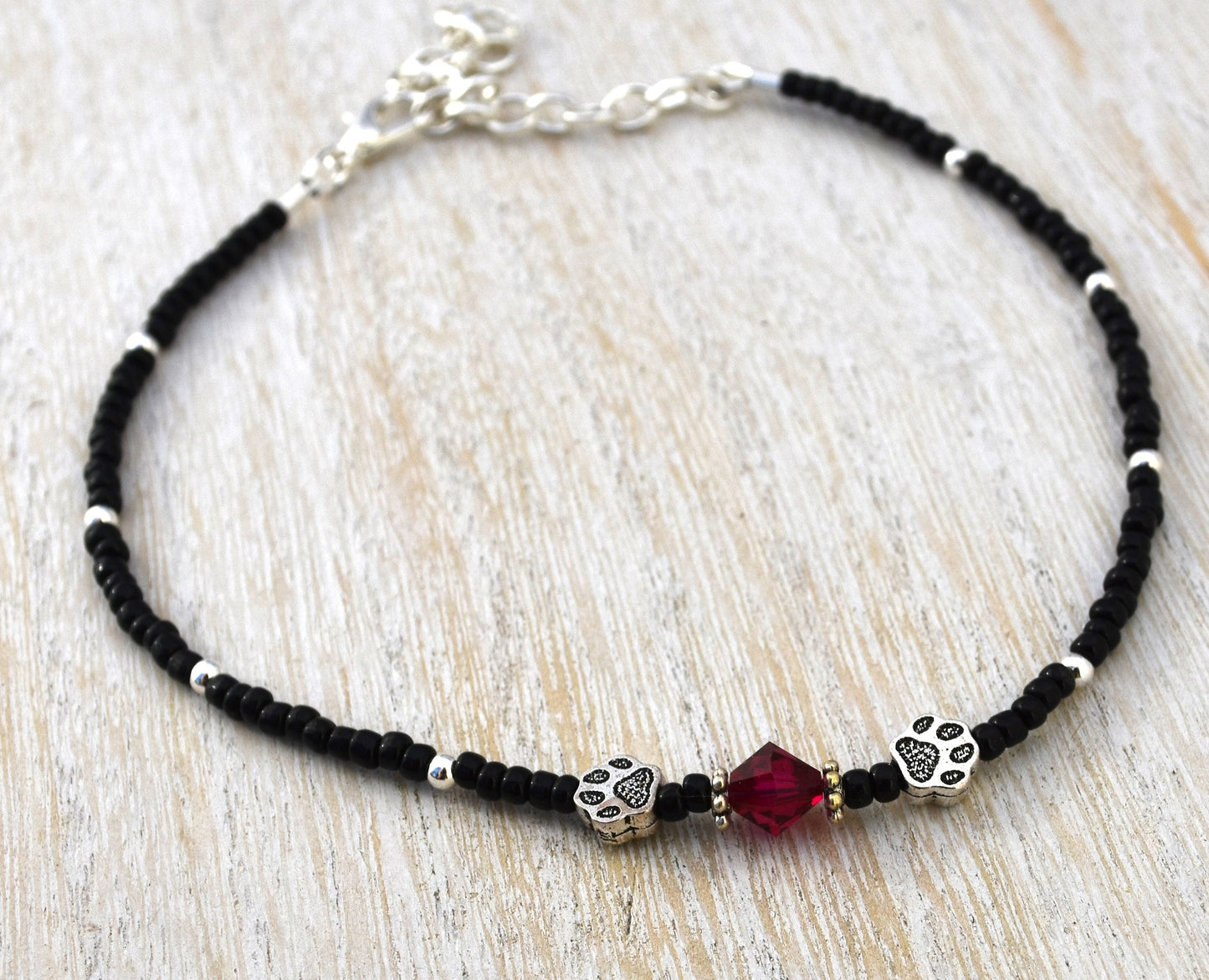 Dog Paw Birthstone Bracelet