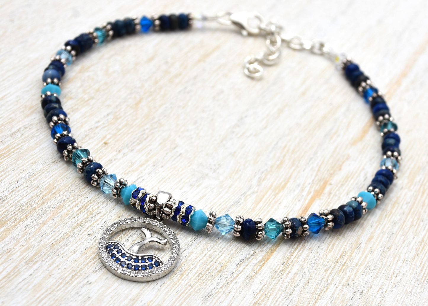 Dolphin Tail Sodalite Anklet
