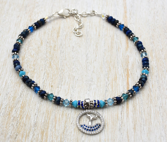 Dolphin Tail Sodalite Anklet