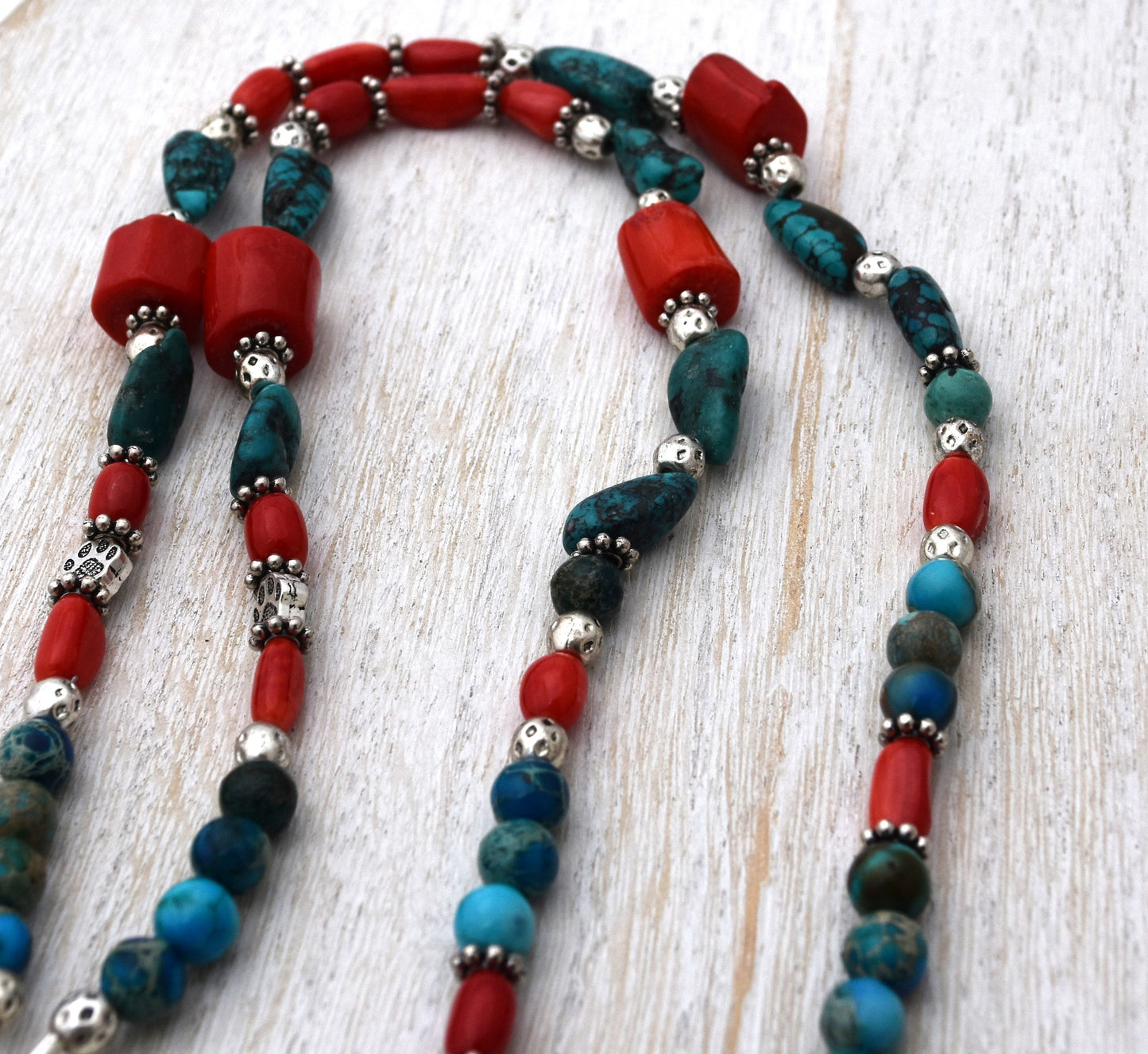 Turquoise and Coral Herding Whistle Lanyard