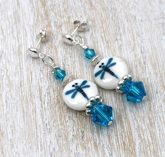 Dragonfly Earrings, Sterling Silver Posts