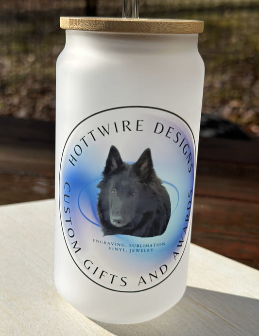 Custom Logo Frosted Glass Beer Can Mug, 18oz Iced Coffee Cup